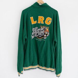 LRG Roots And Equipment Green Embroidered Tiger Zip Up Track Jacket 3XL